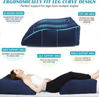 Wedge Pillow for Sleeping - Inflatable Leg Elevation Pillow for Swelling,Circulation,Leg & Back Pain Relief,Leg Support Pillow,Leg Wedge Pillows for After Aurgery,Hip,Foot,Ankle Recovery (Blue)