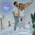 WLHOPE Airplane Window View Neon Signs Blue Pink LED Neon Sign for Wall Decor, USB Plane Window Clouds Neon Light Up Signs for Bedroom Living Room Game Room Office Shop Airport Wall Art Decor