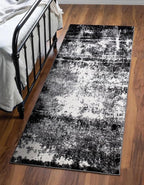 Keen Home Design Area Runner Rugs - 2x12 Non-Shedding, Abstract Runner for Kitchen, Living Room, Bedroom, Dining Room, Entryway - Size: 2'8" x 11'11", Abstract Black