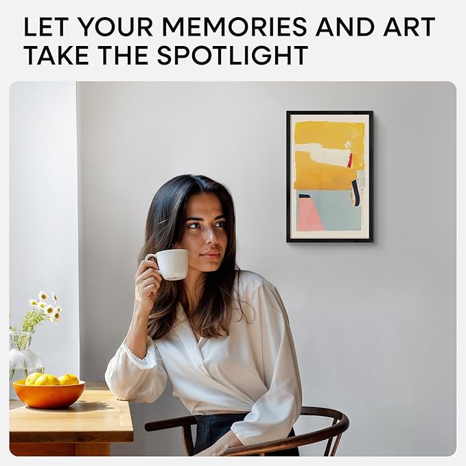 Homeforia 11x17 Picture Frame Black Wood, High End Oak 11x17 Poster Frames with Mat 8x12, 11 x 17 Wooden Frame Matted to 8 x 12 inch Photo, 17x11 Thin Hanging Frame, Tempered Glass, Wall Kit, Set of 1