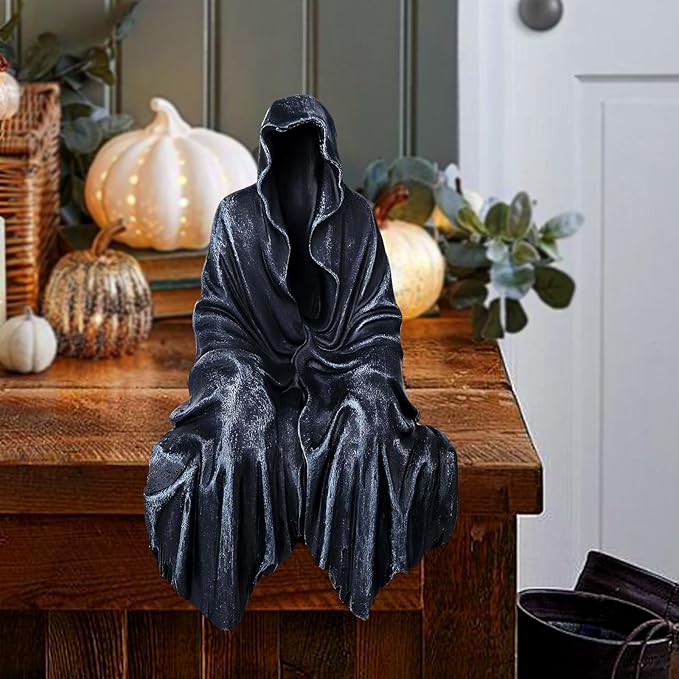 5.1 Inch Resin Tabletop Gothic Decor Sitting Statue, Resin Statue Gothic Decor, Fits On Sturdy Shelf and Has A Cool Mystic Look(2PCS)