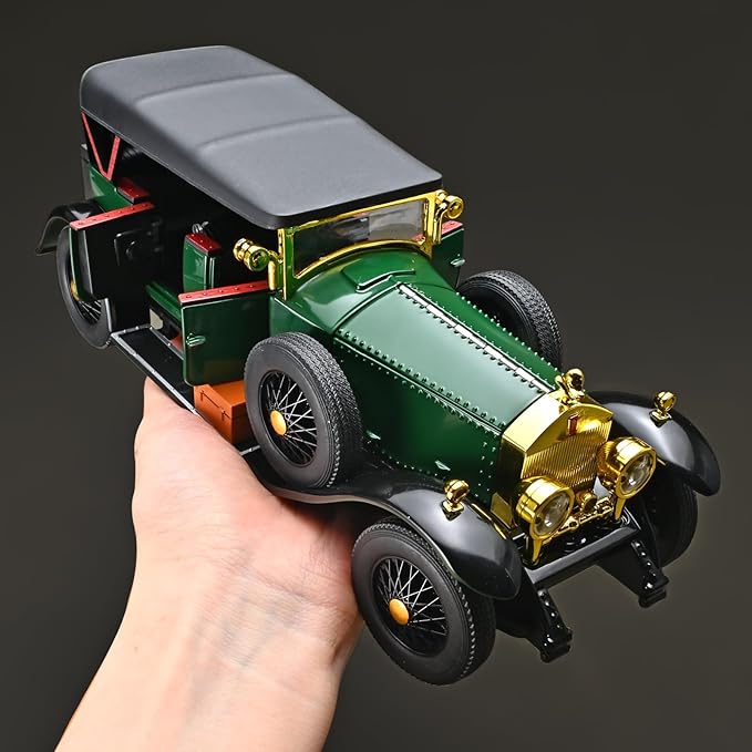 Model Car Kits Adults and Boys 1/24 Diecast Cars Phantom Generation Vintage Car Collectibles,Die Cast Metal Pull Back Cars with Lights and Sounds,Toy Cars for Boys Age 3-12（Green）