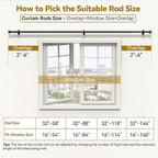 Curtain Rod 2 Pack 32-88 Inch, Heavy Duty 1 Inch Curtain Rod, Black Long Adjustable Window Treatment Rods, Modern Design, Easy Installation