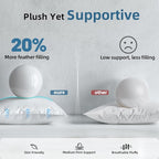 YSTHER Down Feather Throw Pillow Inserts 14x22 Set of 2 Firm Large Lumbar Pillows for Bed Decorative Couch Soft Pillows for Sleeping Indoor White Cotton Pillow Sofa Travel