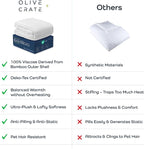 Olive + Crate 100% Viscose Derived from Bamboo - King Size - Hypoallergenic, Cooling & Moisture-Wicking Bedding - All Season Lightweight Plush Design - Organic King Comforter - 102"x90"