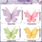 SUNBEAUTY Butterfly Party Decorations, 3D Paper Butterfly Decoration, Hanging Paper Butterfly for Baby Shower Decorations Girls, Women, Paper Flowers for Wall Decoration, Set of 4