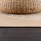 CAMILSON Outdoor Rug 9x12 Modern Area Rugs for Large Indoor and Outdoor Patios and Porches - Waterproof Washable Non-Shedding Easy-to-Clean Outside Carpet (9 x 12, Medallion - Beige/White)