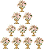 Metal Vases for Table Centerpieces, Hewory Gold Compote Pedestal Vase Floral Container Bulk, Brass Mini Footed Bowl Flower Holders Center Pieces for Wedding Birthday Party Anniversary (10pcs, 5in)