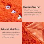 GONAAP Fuzzy Faux Fur Throw Blanket Queen Size Orange Super Soft Cozy Plush Fuzzy Shaggy Blanket for Couch Sofa Bed (Orange, Queen(90"x90"))
