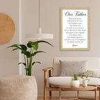 FZMHASLWW Our Father Prayer Wall Decor 24"X16" Bible Verse Scripture Inspirational Quotes Sign Christian Large Wood Framed Wall Hanging Art (Wood)