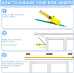 Curtain Rods for Windows 16 to 150 Inches, Curtain Rod Max Adjustable Length of 160 IN, 1" Diameter Drapery Rods Round Finials, Satin Silver, Pack of 2