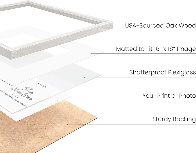 HAUS AND HUES White Square Frame Set of 1-20x20