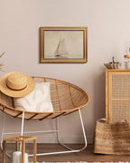 HUARCEY Gold Framed Vintage Wall Art for Living Room, Seaview Painting Prints Shelf Decor for Kitchen, Aesthetic Bedroom Wall Art, Christmas Gifts for Friends or Family (White Sailboat - 12"x16")