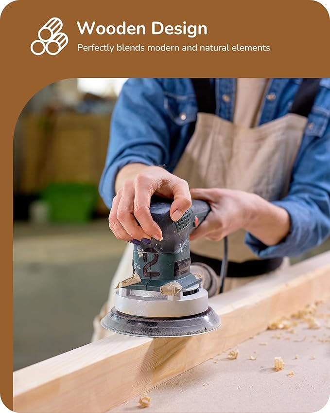 EDISHINE Mid Century Modern Floor Lamp with Remote, Dimmable Wood LED Corner Lamp, Minimalist Standing Mood Lighting for Living Room, Bedroom, Office, 7 Color Temperature 2700K~6000K, 48.43"