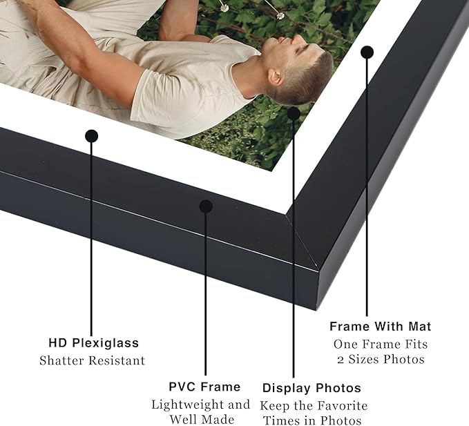 12 Packs 4x6 Picture Frames Bulk, Display 3.5x5 with Mat or 4x6 Without, Black Gallery Frame Set, 4 by 6 Frames Bulk Set of 12, Collage Wall Decor Photo Frame Set for Wall and Tabletop, Black