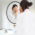 OVALCREST - Oval Wooden Beveled Wall Mirror for Home Decor, Bathroom, Vanity, Bedroom, Living Room, Hallway - London Style (Matte Black) 19.1 x 25.1