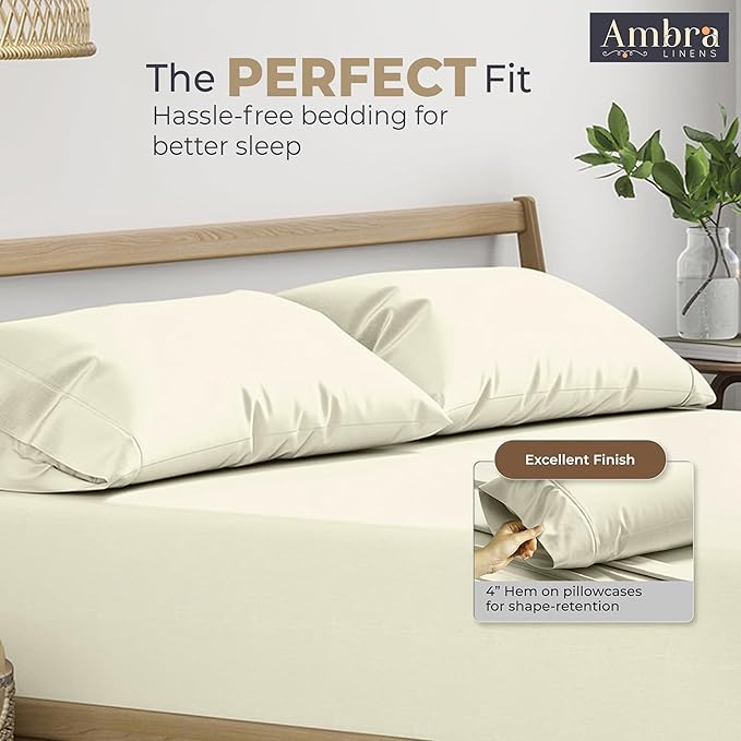 Ultra Soft Pillow Protectors 400TC Set of 2 Breathable Pillow Covers 100% Protection Against Stains, Dust & Dirt - Machine Washable