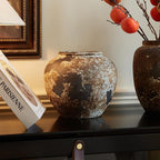 Smiletag Rustic Vase for Home Decor, Farmhouse Terracotta Vases, Stone Vases, Large Vases for Living Room Decor, Rustic Flower Vase Decoration for Living Room, Small