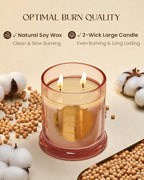 M&SENSE Rose Candles for Home Scented, Organic Soy Candles Non Toxic Soot-Free, 12.7oz Large Jar Candle 75 Hour Long Lasting Burning, Relaxing Aromatherapy Valentine's Day Gift for Women