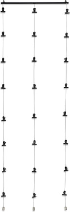 You Have Space WAJER Picture Hanging Kit with 24 Magnetic Clips for Pictures, Polaroids, Kids Crafts and Artwork, Metal Black