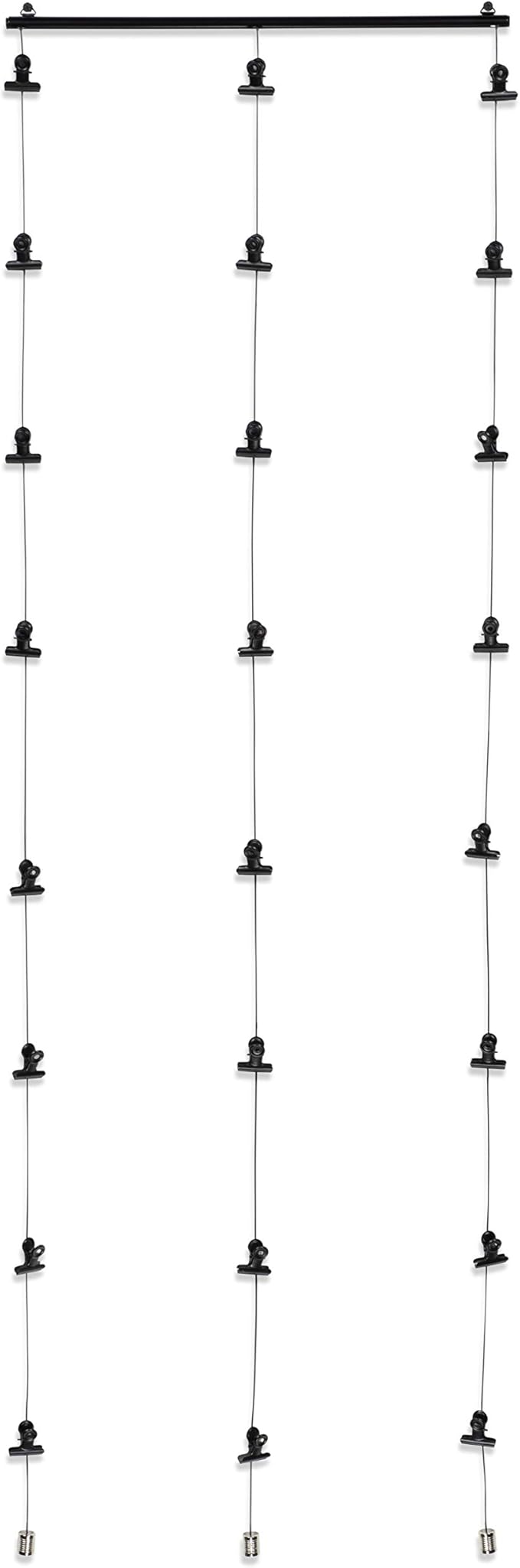 You Have Space WAJER Picture Hanging Kit with 24 Magnetic Clips for Pictures, Polaroids, Kids Crafts and Artwork, Metal Black