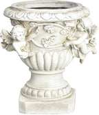 Sungmor Garden Cherub Urn Planter, Lovely Resin Angel Statue Flower Pots, Vintage European Style Planter, Rustic White Whimsy Fairy Decorative Plant Pot, Beautiful Pot for Indoor Outdoor Flowers