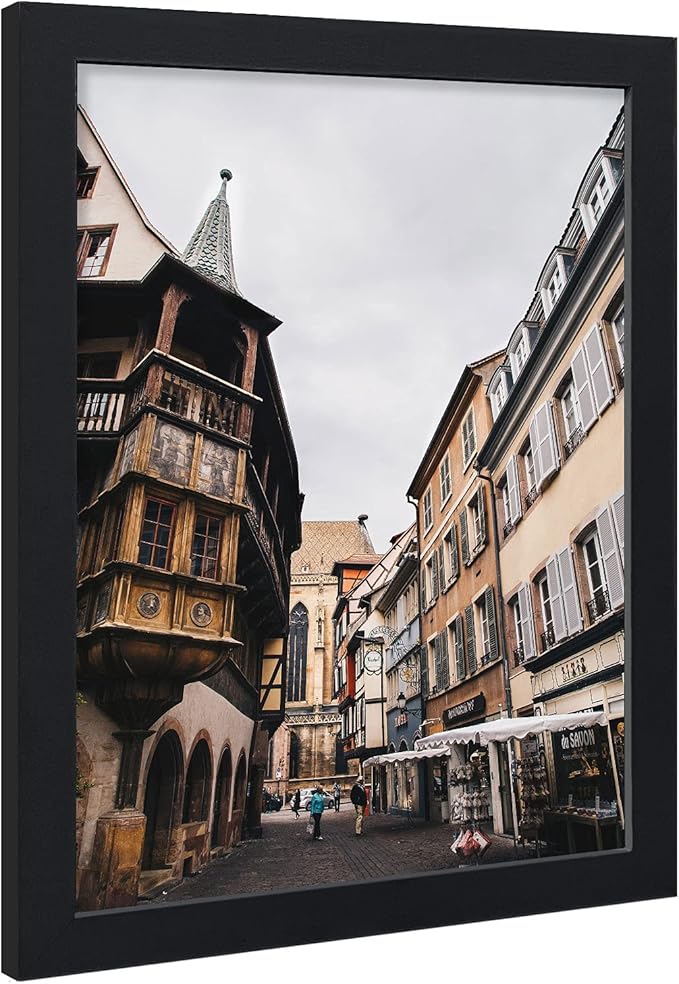 VCK 16x20 Poster Frames 3 Pack Black MDF Wood and Polished Plexiglass Frame,Display Pictures in Horizontal and Vertical