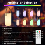 2-Pack Solar Table Lamp Outdoor Water-Resistant LED Portable Solar Lantern Warm RGB Rechargeable Cordless Lights for Patio Deck Camping