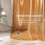 AmazerBath Shower Curtain Liner, 72x72 Transparent Orange Shower Liner, Lightweight Plastic Shower Curtain Liners, Cute Waterproof Shower Liner for Bathroom with 3 Magnets and 12 Grommet Holes