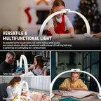 NEEWER Basic HM01-D 29" Arc Lamp, 40W Foldable LED Half Moon Table Nail Tech Light for Desk 3000K-6500K 3400lux/0.5m CRI95 USB Charging Phone Holder for Manicure Makeup Beauty Tattoo Overhead Shooting