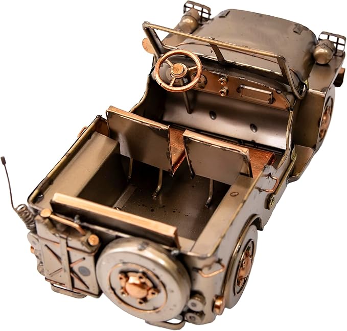 YCHTEWY-Iron Classic Car Model Collectible Vehicle, Metal Truck Christmas Decor, Unique Blend of Vintage, Rustic, Farmhouse Truck for Table Top Decoration (A)