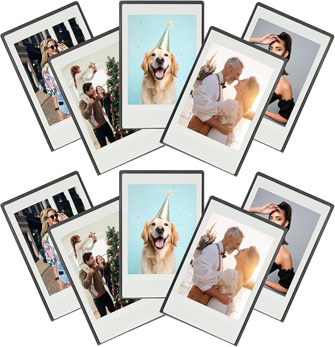 PATIKIL 2x3 Fridge Magnetic Frame, 10Pcs Mini Picture Frames Photo Frame Instant Film Small Picture Holder for Fujifilm Refrigerator, Black