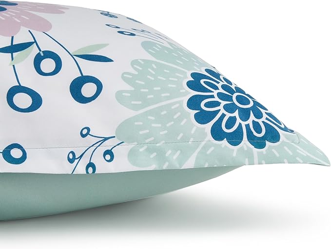 Amazon Basics 2 Piece Microfiber Kid's Comforter and Pillow Sham Set, Toddler, Purple Flowers, Floral