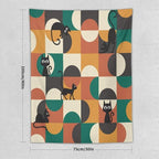 ICMOLYYENLO Boho Medieval Cat Tapestry, Abstract Atomic Starburst Geometric Aesthetic Art Wall Hanging For Bedroom Living Room Dormitory 30x40 Inches