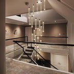 20-Lights Chandelier LED Dimmable Chandeliers for Entryway Flush Mount Ceiling Pendant Light Fixture Crystal Chandeliers for Living Room Black Finished Lighting Modern 156in High Ceiling Chandelier