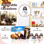 Bememo 100 Pcs Jesus Toys Original Design Mini Rubber Little Jesus Figurine to Hide and Seek Religious Party Favors Sunday School Craft Baptism Gifts for Easter Egg Stuffers (Macaron Color)