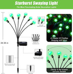 Solar Garden Lights Outdoor, 4 Pack 24LED Waterproof Solar Powered Lights for Yard Pathway Patio, Swaying Lawn Decor as Gardening Gifts for Women Holiday(4 Pack Green)