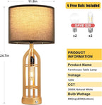 Seealle Table Lamps for Living Room Set of 2 - Gold Bedside Lamp for Bedroom with USB C+A & Outlet, Farmhouse Lamps for Night Stands, 3-Way Dimmable Touch Lamps for Living Room with Black Shade