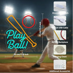 Baseball Neon Sign for Wall Decor, LED Neon Lights for Bedroom, Game Room, Man Cave, Bar, Teen Room, Boys Room, Girls Room, Baseball Bat and Ball Neon Wall Sign, Cool Baseball Room Decor, USB Powered LED Wall Light, 13.4" x 11.8" (Red+Yellow+Blue)