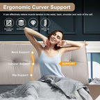 Large Triangular Headboard Pillows Long Backrest Positioning Support Bolster Cushion for Daybed Fluffy Quality Plush Body Wedge Pillow with Removable Cover(Light grey-King-76x8x20in)