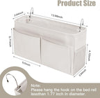 Bedside Caddy Organizer with Fixed Straps, Bunk Bed Caddy ideal for Home, Bunk Bed, Dorm, Hospital, Crib, Versatile Bedside Storage Solution (Beige)