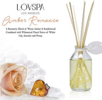 LOVSPA Reed Diffuser Set, Amber Romance Scented Oil Diffuser with Sticks, Home Fragrance Accessories for Bathroom Shelf Decor, Aroma Diffusers for Home or Office Fall Decor, USA Made