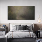 SIGNWIN 24"x46" Extra Large Framed Wall Art Muted Forest Path Soft Misty Woodland Scene Illustration for Home Living Room Bedroom Decor (Frame Assembly Required)