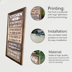 Kitchen Decor Wall, Rustic Kitchen Decorations, Kitchen Frame Décor, Kitchen Rules Sign, Kitchen Wall Décor, Kitchen Decor and Accessories, Farmhouse Kitchen Frame Sign, Rustic Kitchen Door Rules Sign