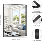 Black Bathroom Mirror, 36x48 Inch Rectangular Deep Frame Mirror, Large Wall Mounted Bathroom Vanity Mirror Over Sink for Bedroom,Restroom, Living Room, Hangs Vertically or Horizontally