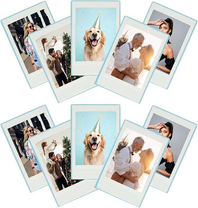 PATIKIL 2x3 Fridge Magnetic Frame, 10Pcs Mini Picture Frames Photo Frame Instant Film Small Picture Holder for Fujifilm Refrigerator, Blue