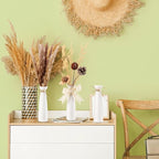 6 Pcs Ceramic White Vases for Home Decor with Cotton lace and Rope 7.09 inch Tall Vases for Centerpieces Modern Floral Vase Wedding Party Event Home Office Decoration