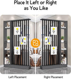 Wall Room Divider, Storage Cabinet Storage Display with Shelves, Modern Freestanding Wood Room Divider Screen, Wall Privacy Screens for Home Decorative (Grey+Black,47" L x 9.5" W x 79.5" H)