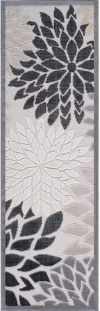 Beverly Rug Outdoor Runner Rug 2x7 Modern Floral Tropical Area Rugs for Indoor and Outdoor Patio Easy to Clean Non Shedding Living Room Porch Garden Washable Outside Carpet (2 x 7 Beige)