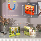 Acrylic Picture Frame, 2pack 8x10 Inch Photo Double-Sided Frames, Magnetic 12+12MM Thickness Picture Frame Clear Photo Frame Stand, Double-Sided Acrylic Frame Stand (2pack 8x10)